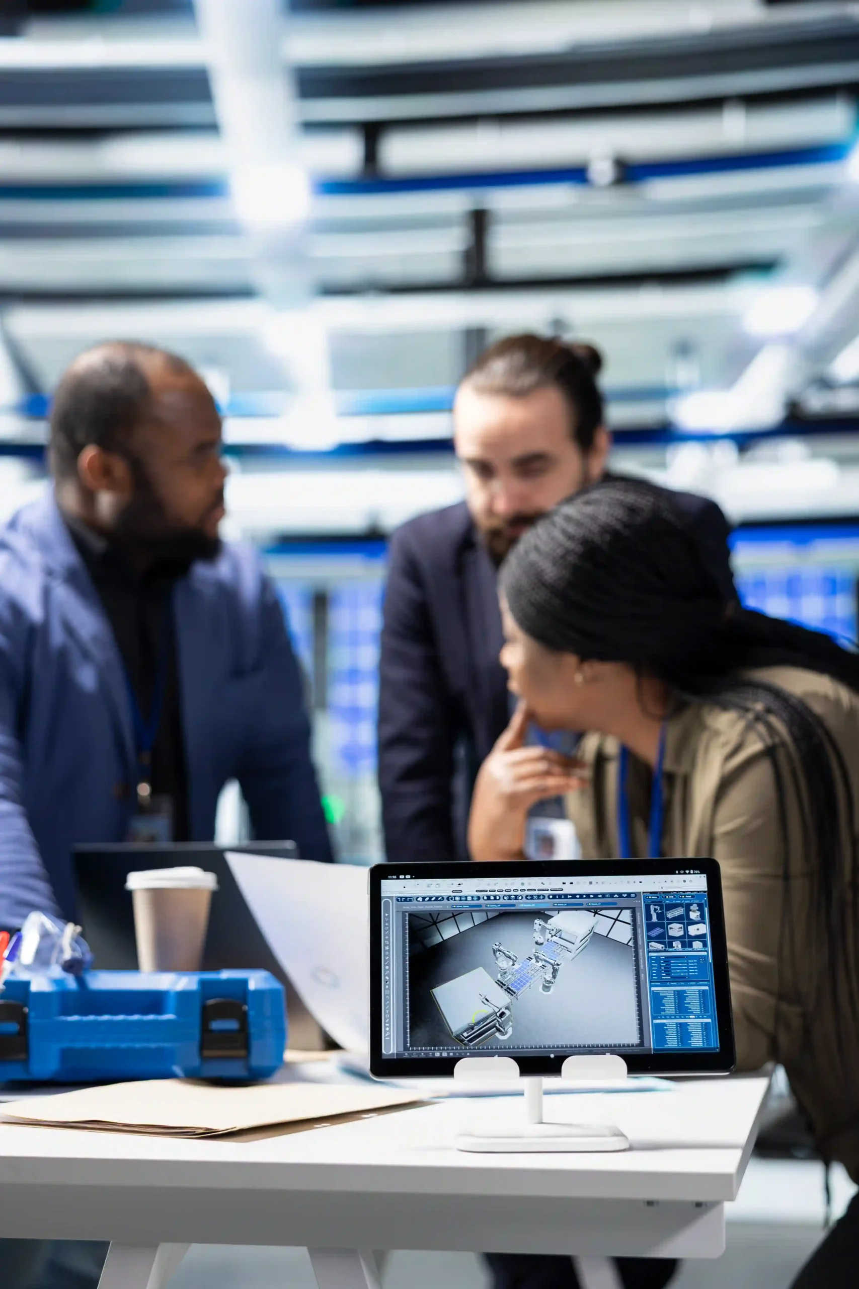 Business IT support team reviewing managed service provider solutions